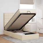 vidaXL Cadre de lit ottoman avec matelas crème 80x200 cm tissu