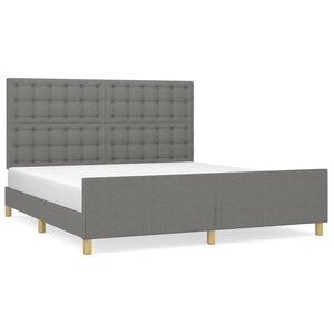 vidaXL Cadre de lit sans matelas gris foncé tissu