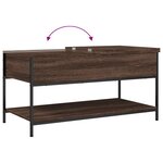 vidaXL Table basse chêne marron 100x50x50cm bois d'ingénierie et métal