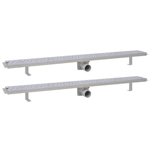 vidaXL Drain de douche linéaire 2 Pièces 1030 x 140 mm Acier inoxydable