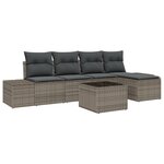 vidaXL Ensemble de Canapé de Jardin de 5 Pièces avec Coussins Rattan Poly Noir