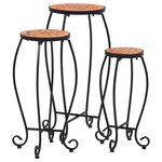 vidaXL Tables mosaïque 3 Pièces Terre cuite Céramique