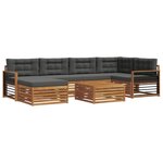 vidaXL Ensemble de canapés d'extérieur 7 pc Naturel et Anthracite