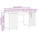vidaXL Bureau Chêne fumé 142 5 x 50 x 75 cm Bois d'ingénierie
