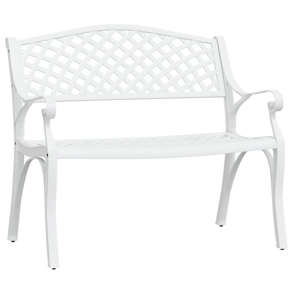 vidaXL Banc de jardin 102 cm aluminium coulé blanc