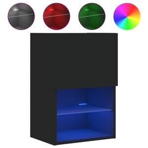 vidaXL Meuble TV avec lumières LED noir 40 5x30x60 cm