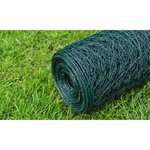 vidaXL Clôture en treillis acier hexagonal 1x25 m vert foncé