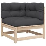 vidaXL Salon de jardin 2 Pièces avec coussins bois de pin massif