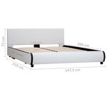 vidaXL Cadre de lit avec tiroirs Blanc Similicuir 140 x 200 cm