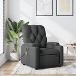 vidaXL Fauteuil de massage inclinable gris foncé tissu