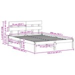 vidaXL Cadre de lit avec tête de lit 150x200 cm Bois de pin massif
