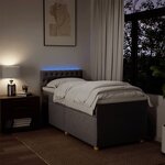 vidaXL Sommier à lattes de lit avec matelas Taupe 90x190 cm Tissu