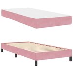 vidaXL Lit à ressorts avec matelas Rose 80 x 220 cm tissu