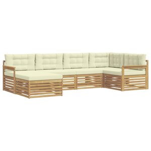 vidaXL Ensemble de canapés d'extérieur 6 pc Blanc et crème Polyester