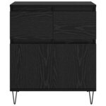 vidaXL Buffet Chêne noir 60 x 35 x 70 cm Bois d'ingénierie et fer