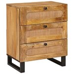 vidaXL Cabinet de chevet Naturel 50 x 33 x 62 cm Bois de mangue massif