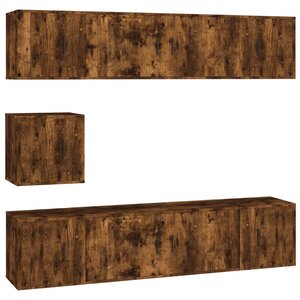 vidaXL Ensemble de meubles TV 7 Pièces Chêne fumé Bois d'ingénierie