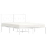 vidaXL Cadre de lit métal sans matelas et tête de lit blanc 140x190 cm