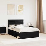vidaXL Cadre de lit Noir 135 x 190 cm Bois de pin massif