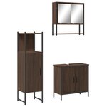 vidaXL Ensemble de meubles de salle de bain 3 Pièces Chêne marron
