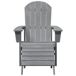 vidaXL Chaise Adirondack avec repose-pieds Gris clair HDPE