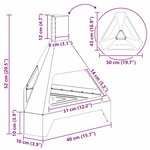 vidaXL Braise Marron 50 x 43 x 52 cm Acier