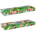 vidaXL Set de coussins de palette Floral 2 Pièces Jungle tropicale