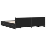 vidaXL Cadre de lit avec tiroirs noir 200x200 cm bois d'ingénierie