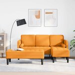 vidaXL Ensemble de Canapés avec coussin 2 Pièces Jaune foncé Polyester