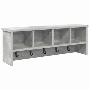 vidaXL Porte-manteau mural avec étagère Gris béton 75 x 16 x 26 cm