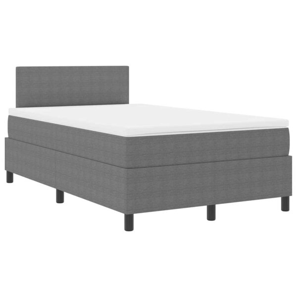 vidaXL Lit avec sommier avec matelas Gris Clair 120x200 cm Tissu velours côtelé