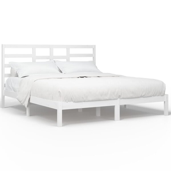 vidaXL Cadre de lit Blanc Bois massif 200x200 cm
