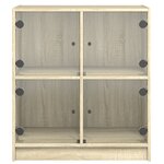 vidaXL Armoire latérale avec portes en verre chêne sonoma 68x37x75 5cm