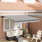 vidaXL Auvent Rétractable Manuel Gris Clair 350x250 cm