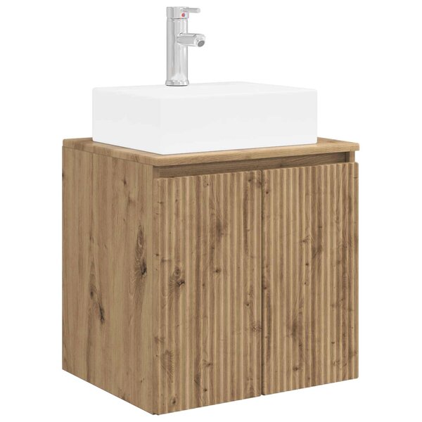 vidaXL Vanité de lavabo mural Chêne artisanal 49 5 x 41 x 62 5 cm