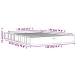 vidaXL Cadre de lit sans matelas cire marron 120x190cm bois pin massif