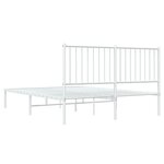 vidaXL Cadre de lit métal sans matelas et tête de lit blanc 135x190 cm