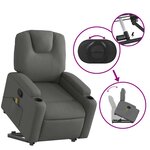 vidaXL Fauteuil de massage inclinable Gris foncé Tissu