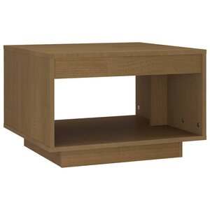 vidaXL Table basse marron miel 50x50x33 5 cm bois de pin massif