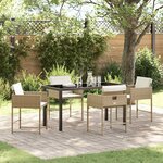 vidaXL Ensemble de salle à manger pour jardin 5 Pièces Beige polyrotin