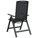 vidaXL Chaises de jardin inclinables 2 Pièces Noir 58 x 71 x 112 cm