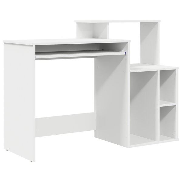 vidaXL Bureau avec Rangement Blanc 120.5x44x88.5 cm Bois