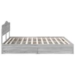 vidaXL Lit de Rangement Gris Sonoma 200 x 200 cm Bois d'ingénierie