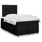 vidaXL Sommier à lattes de lit avec matelas Noir 120x200 cm Tissu