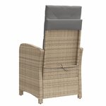 vidaXL Chaise inclinable de jardin et repose-pied mélange beige rotin