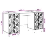 vidaXL Bureau Blanc brillant Bois d'ingénierie 142 5 x 50 x 75 cm