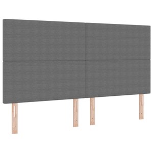 vidaXL Tête de lit LED Gris clair 180 cm Tissu en velours côtelé