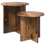 vidaXL Ensemble de tables d'appoint 2 pc Bois ancien Ø 45 x 45 cm