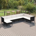 vidaXL Salon de jardin 8 Pièces avec coussins résine tressée noir