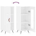 vidaXL Buffet Blanc brillant 34 5x34x90 cm Bois d'ingénierie